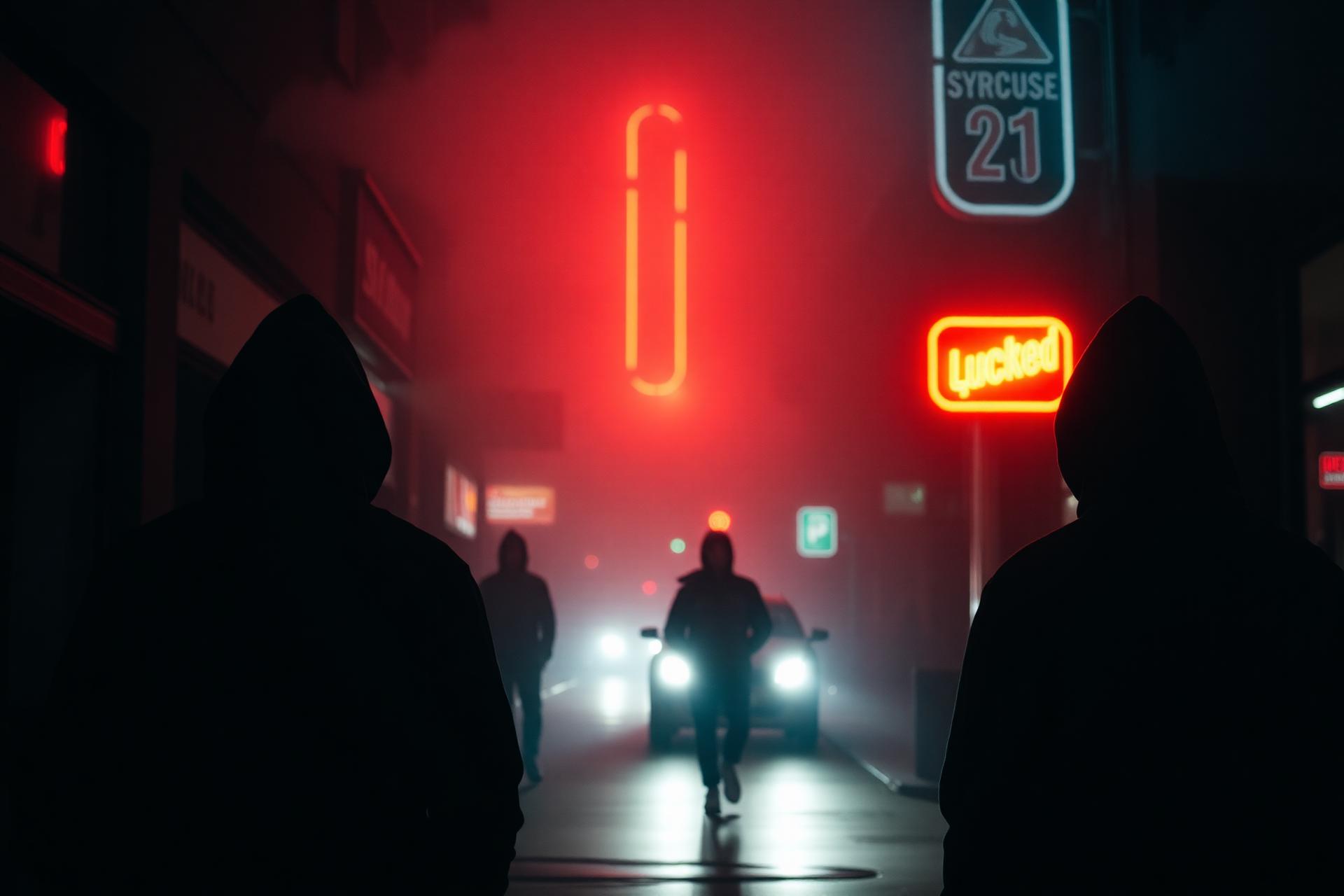 Syracuse street at night